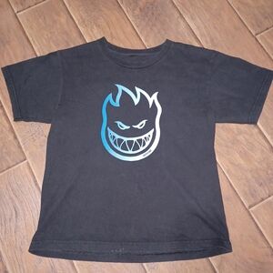 Spitfire Black Tee with Blue Graphic